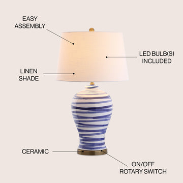 Joelie 29" Ceramic LED Table Lamp - JONATHAN Y